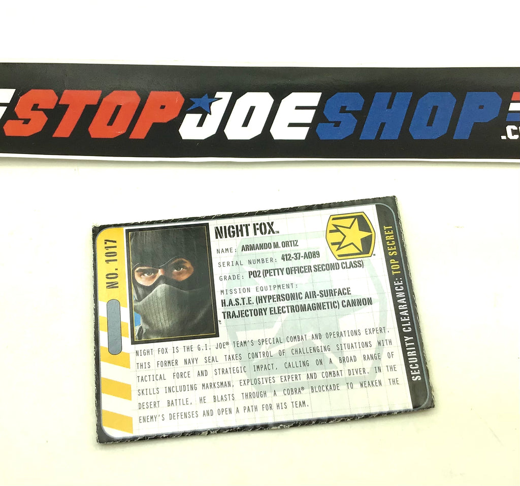 2010 POC NIGHT FOX V1 FILE CARD