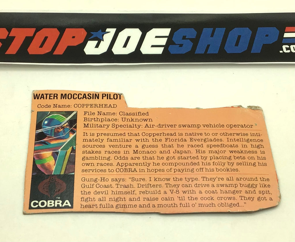 1984 VINTAGE ARAH COPPERHEAD V1 FILE CARD (d)
