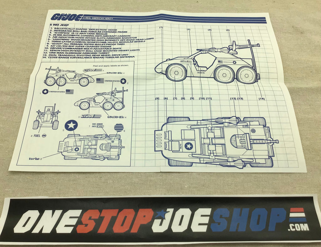 1988 VINTAGE ARAH DESERT FOX 4 W.D. VEHICLE BLUEPRINTS