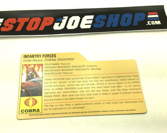 2009 RESOLUTE COBRA ENEMY TROOPER V14 FILE CARD
