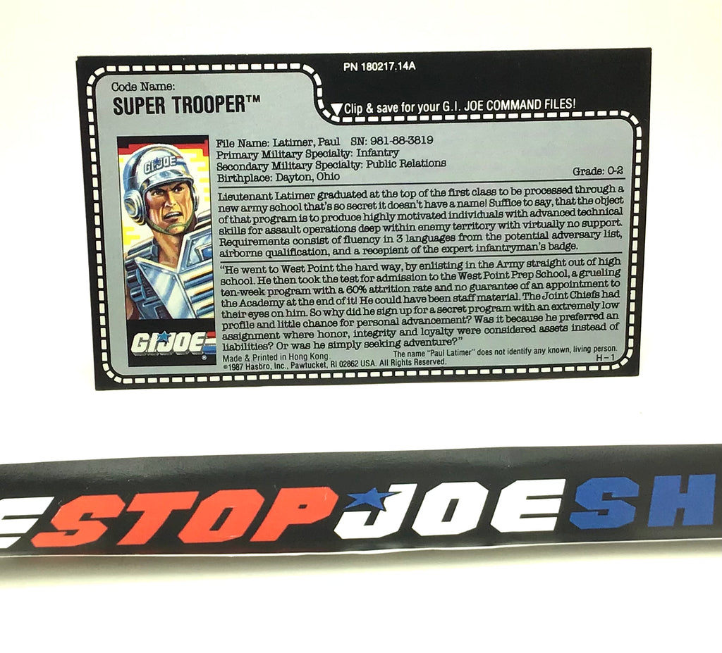 1988 VINTAGE ARAH SUPER TROOPER FILE CARD (b)