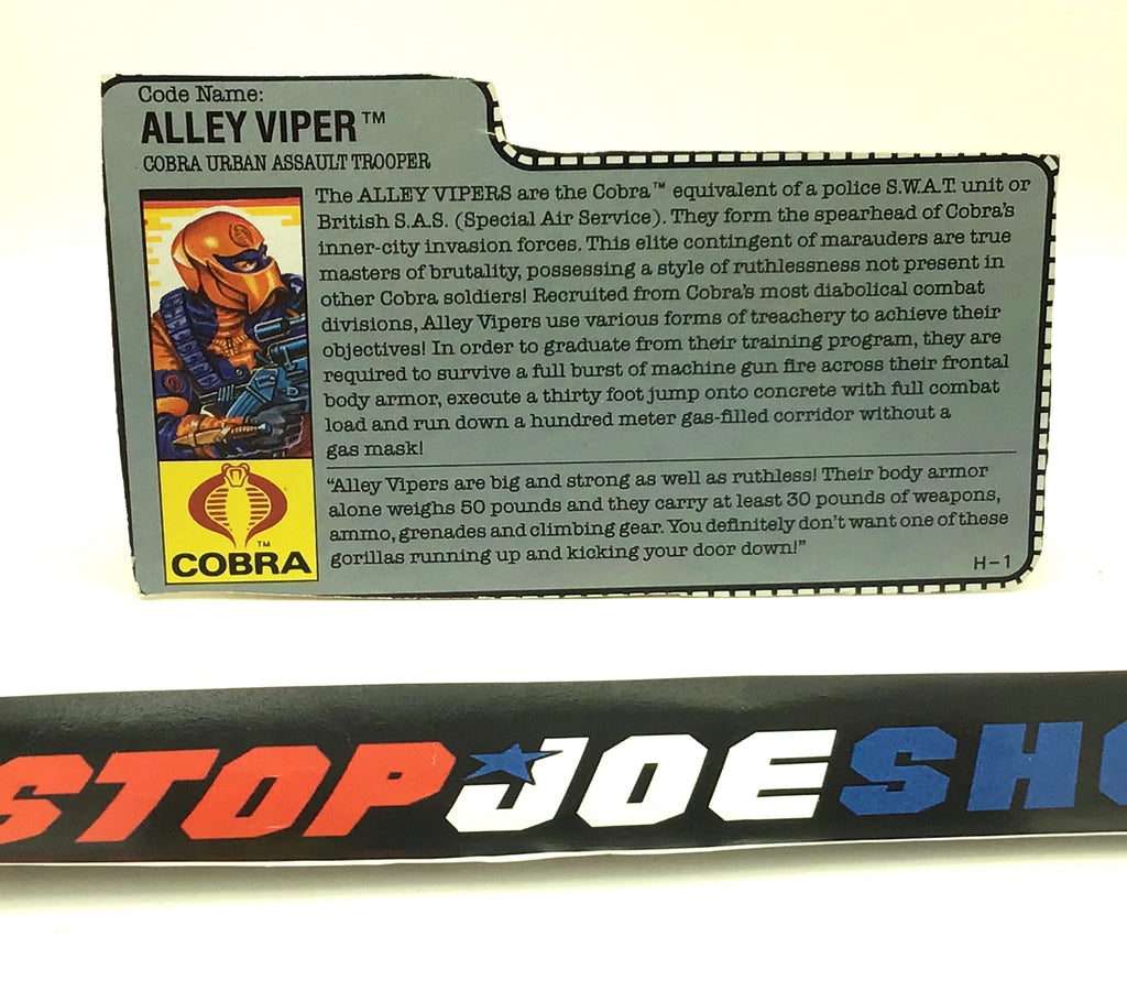 1989 VINTAGE ARAH ALLEY VIPER V1 CAMO FACE PAINT OFFER FILE CARD (b)