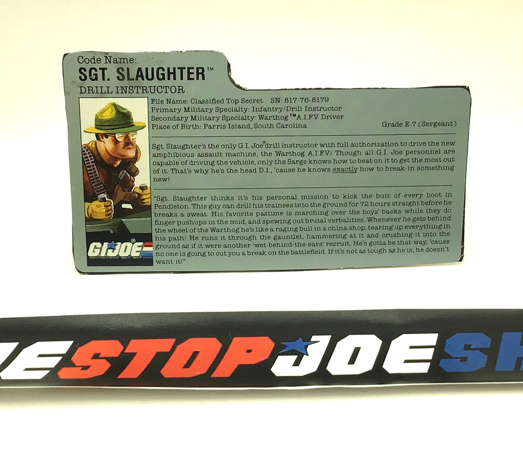 1988 VINTAGE ARAH SGT. SLAUGHTER V3 FILE CARD (c)