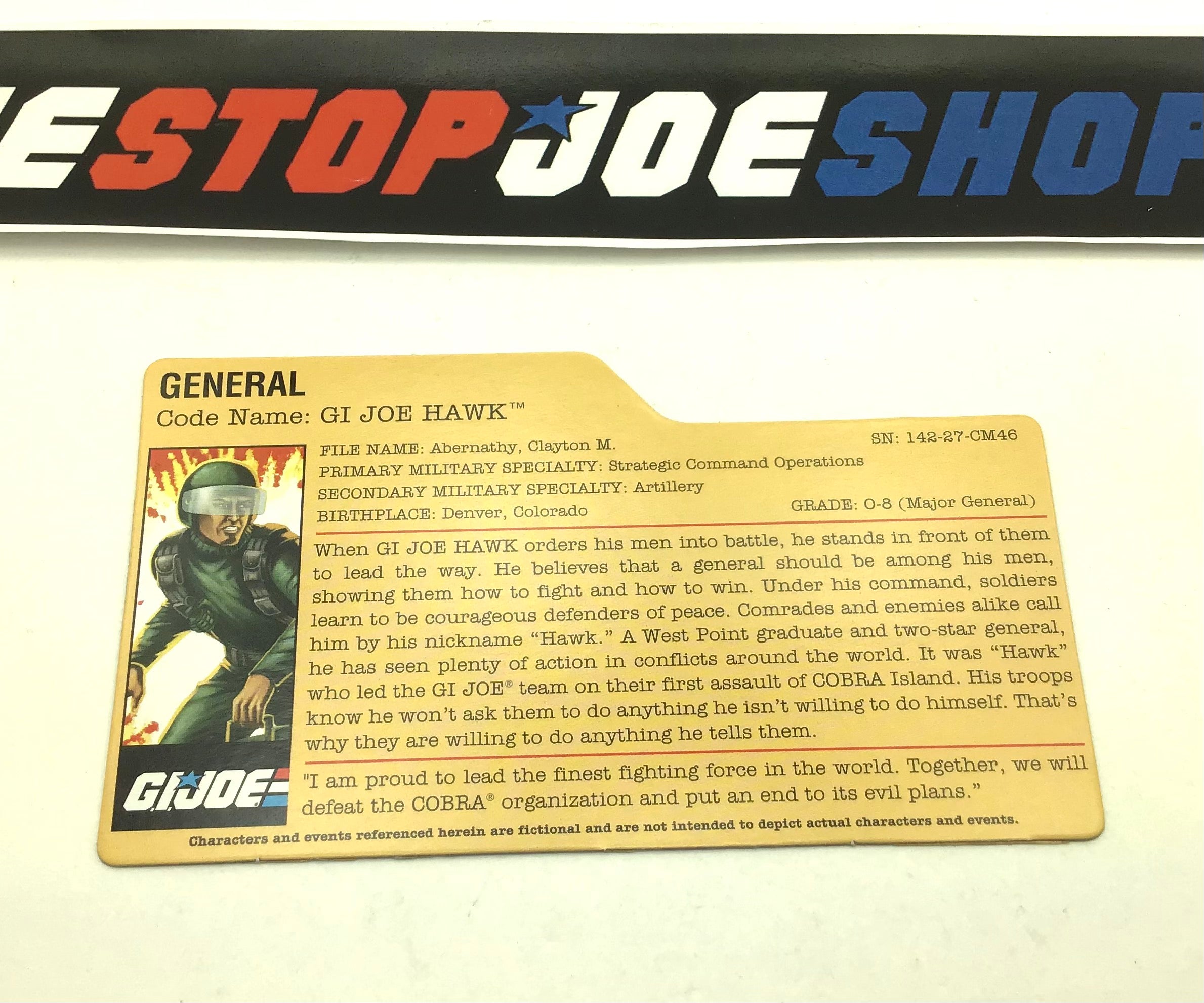 2008 25TH ANNIVERSARY GENERAL HAWK V1 FILE CARD – THE G.I. JOE SHOP ...