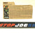 1982 VINTAGE ARAH G.I. JOE STALKER V1 FILE CARD (g)