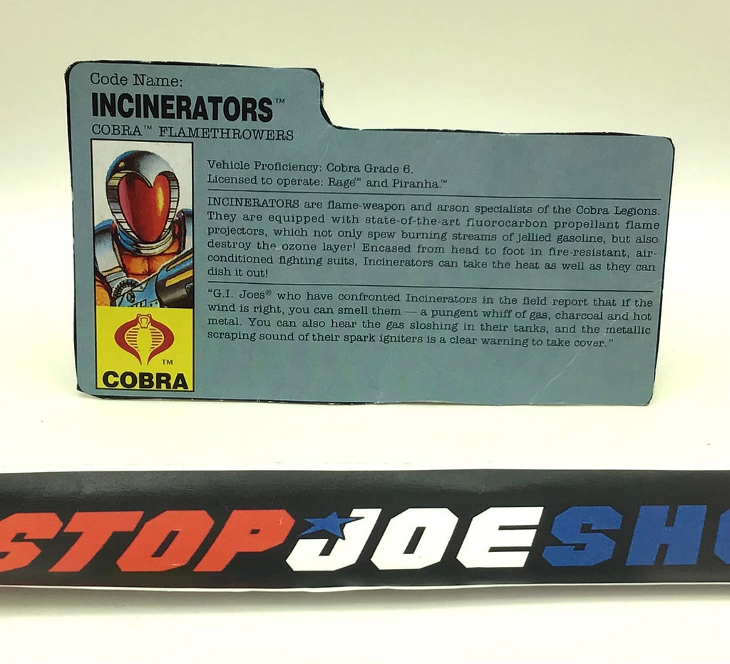 1991 VINTAGE ARAH INCINERATORS V1 FILE CARD