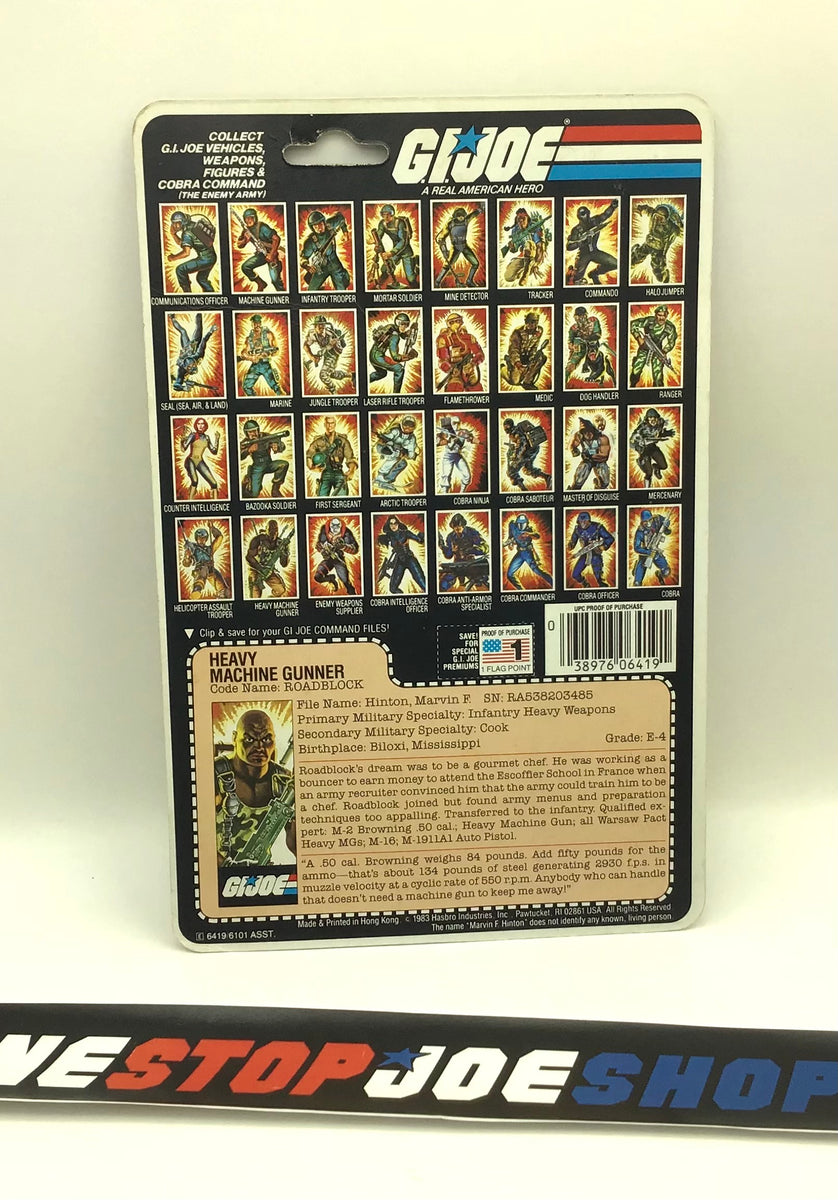 1984 VINTAGE ARAH ROADBLOCK V1 FULL FILE CARD (d) – THE G.I. JOE SHOP ...