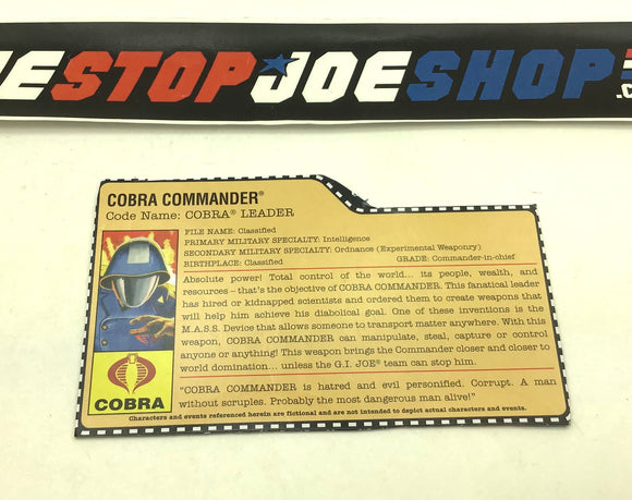 2008 25TH ANNIVERSARY COBRA COMMANDER V31 FILE CARD (c)