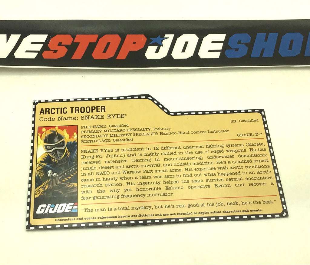 2008 25TH ANNIVERSARY SNAKE EYES V35 FILE CARD (j)