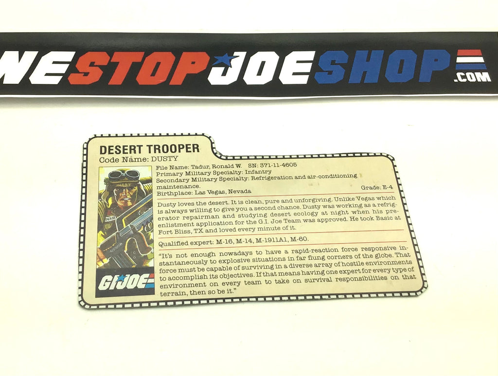 1985 VINTAGE ARAH DUSTY V1 TRIPLE WIN FILE CARD PEACH (b)