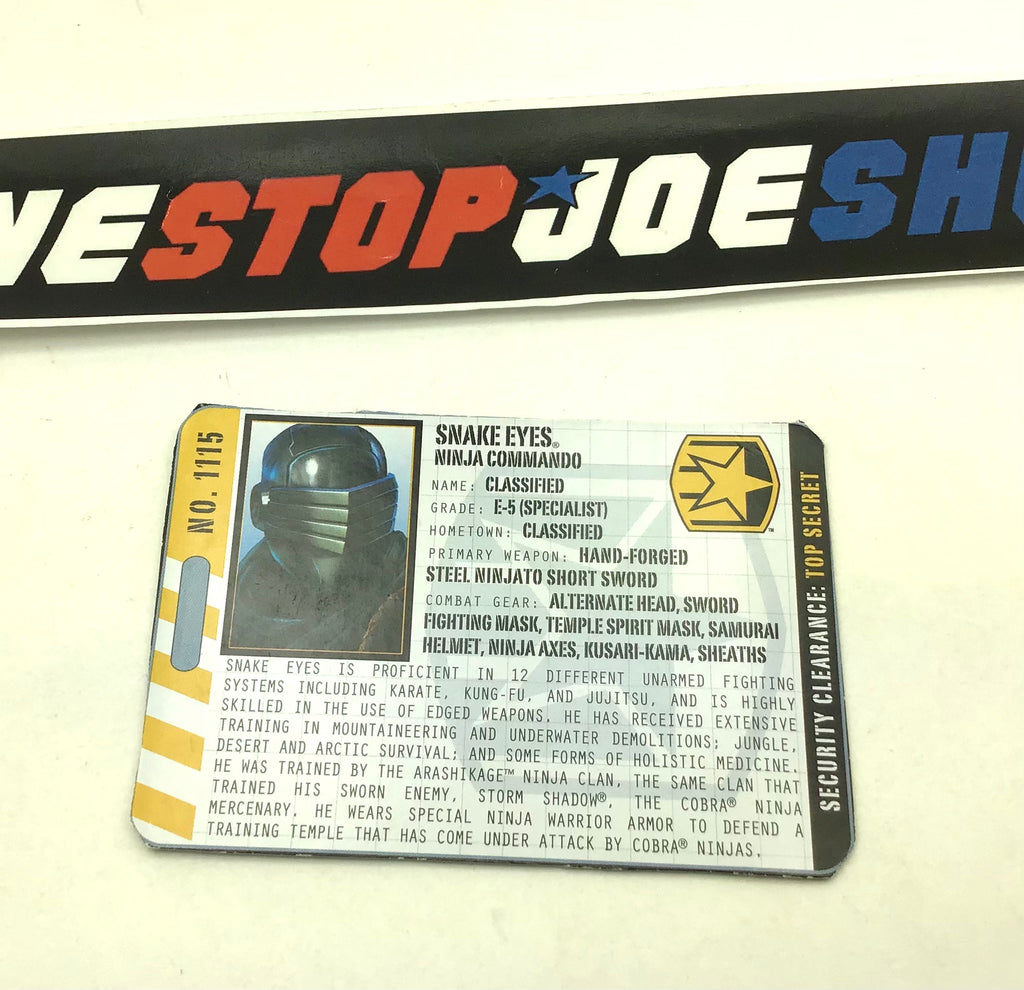 2011 POC SNAKE EYES V55 FILE CARD