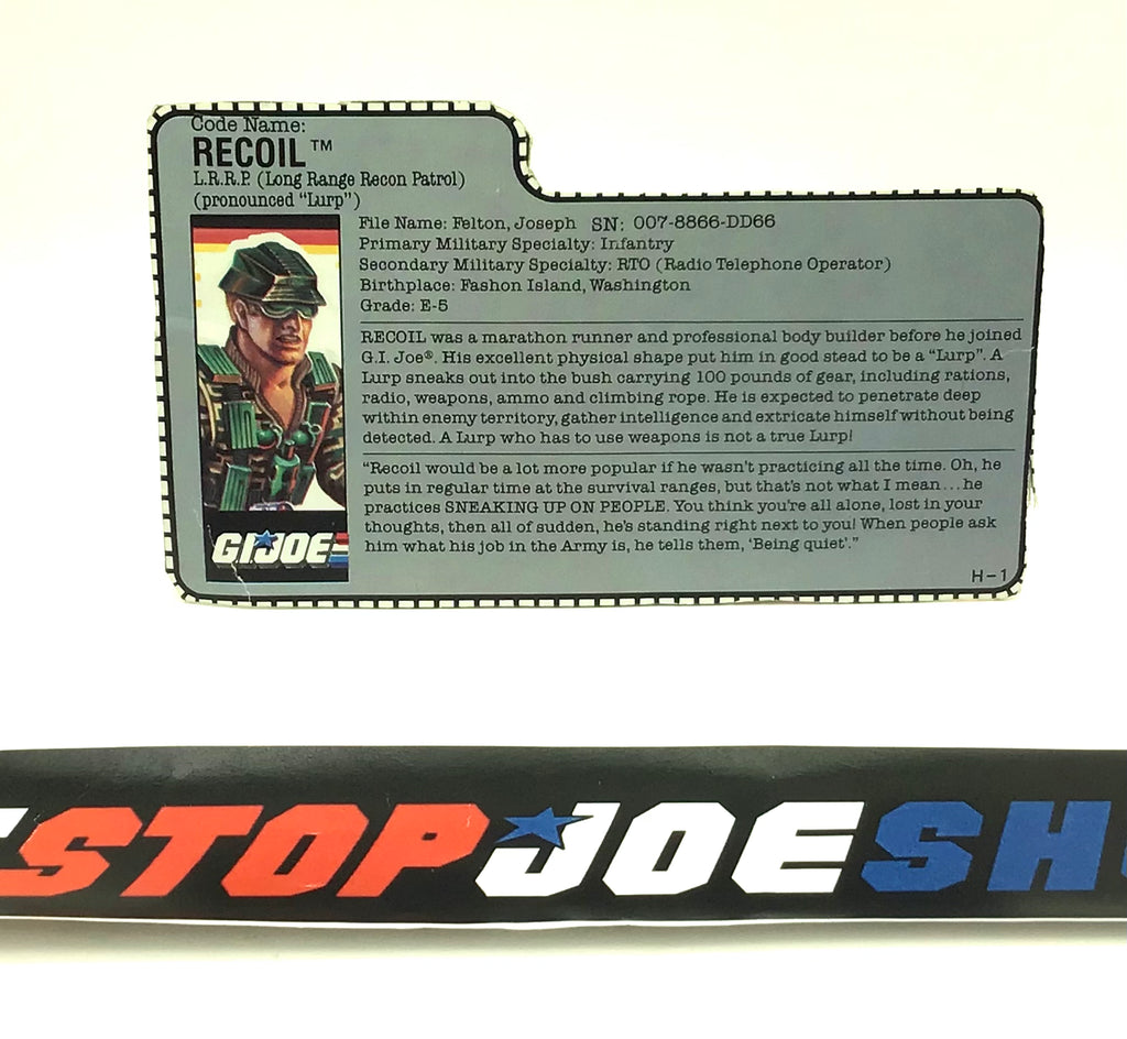 1989 VINTAGE ARAH RECOIL V1 FILE CARD (c)
