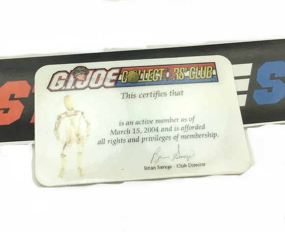 2004 G.I. JOE CLUB EXCLUSIVE CLEAR 12” ACTION FIGURE FILE CARD