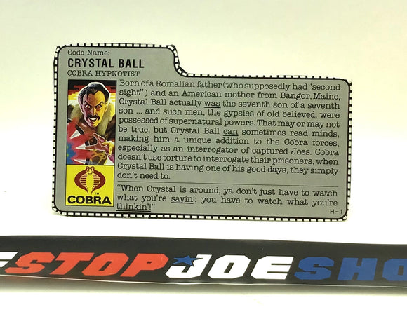 1987 VINTAGE ARAH CRYSTAL BALL V1 FRIDGE OFFER  FILE CARD (c)