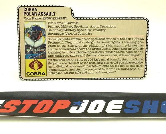 1985 VINTAGE ARAH SNOW SERPENT V1 FILE CARD PEACH (a)