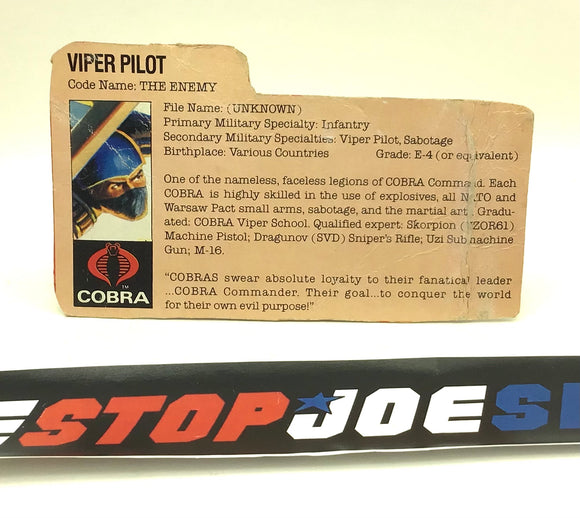 1983 VINTAGE ARAH VIPER PILOT V1 FILE CARD (b)