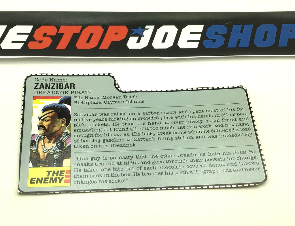 1987 VINTAGE ARAH ZANZIBAR V1  FILE CARD (a)