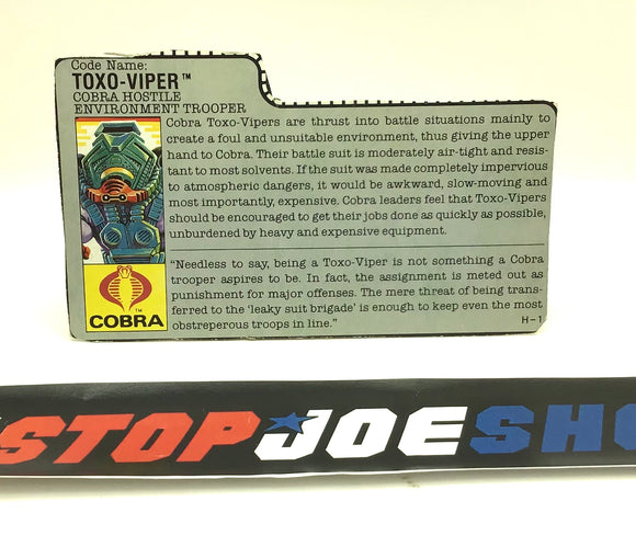 1988 VINTAGE ARAH TOXO-VIPER V1 FILE CARD (c)