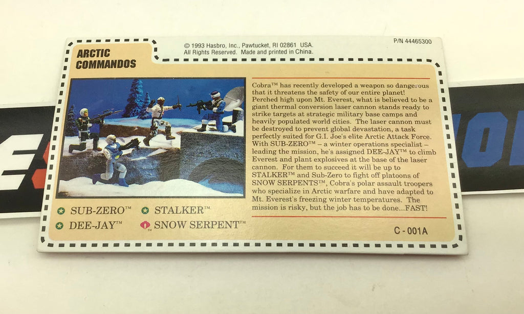 1993 VINTAGE ARAH ARCTIC COMMANDOS UNCUT FILE CARD (a)