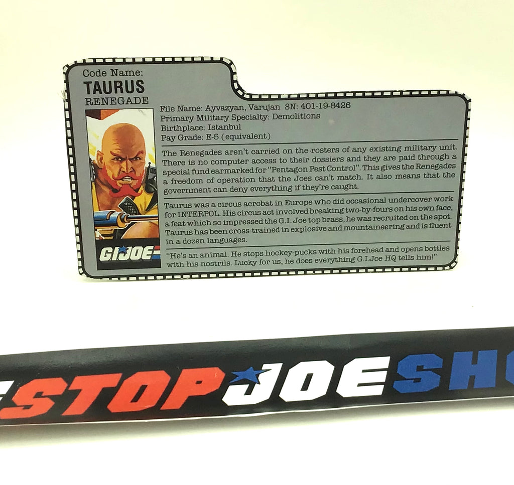 1987 VINTAGE ARAH TAURUS V1 FILE CARD (d)