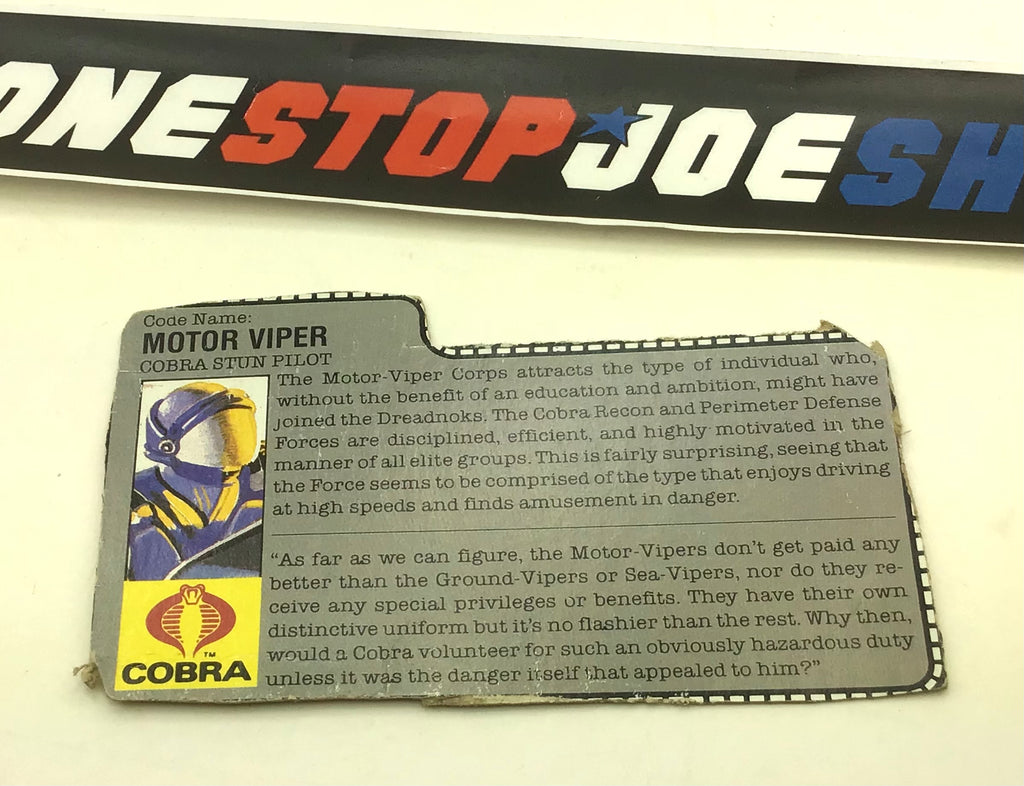 1986 VINTAGE ARAH MOTOR VIPER V1 FILE CARD (g)