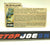1983 VINTAGE ARAH G.I. JOE TORPEDO V1 FILE CARD (m)
