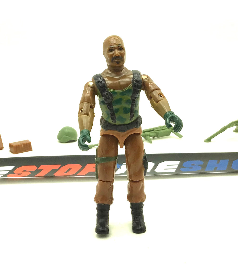 1984 VINTAGE ARAH G.I. JOE ROADBLOCK V1 MACHINE GUNNER LOOSE 100% COMPLETE (e)