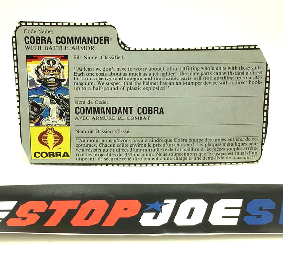 1987 VINTAGE ARAH COBRA COMMANDER V3 FRIDGE OFFER FRENCH CANADIAN FILE CARD (b)
