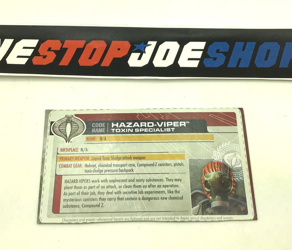 2011 30TH ANNIVERSARY HAZARD-VIPER V1 FILE CARD (b)