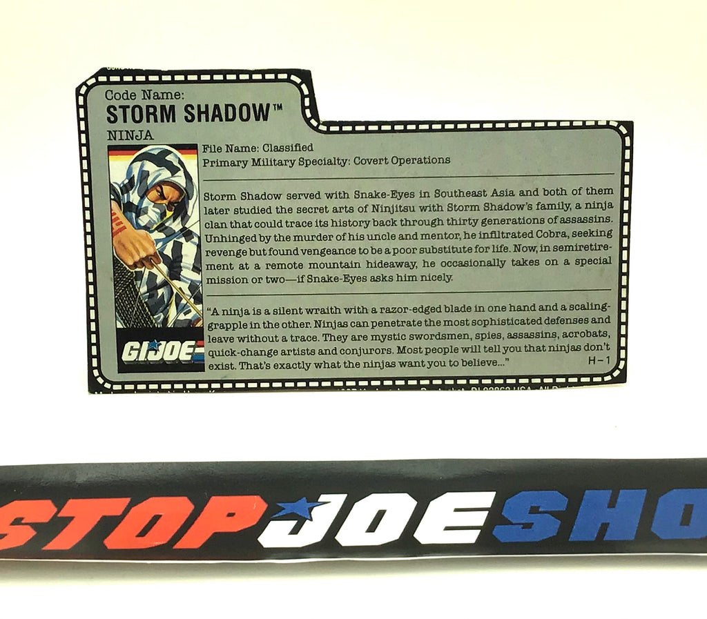 1988 VINTAGE ARAH STORM SHADOW V2 FILE CARD (b)