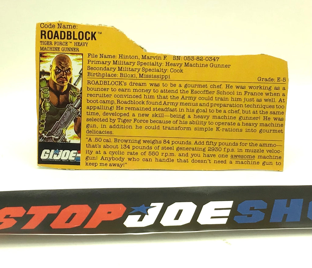 1988 VINTAGE ARAH ROADBLOCK V3 FILE CARD (b)