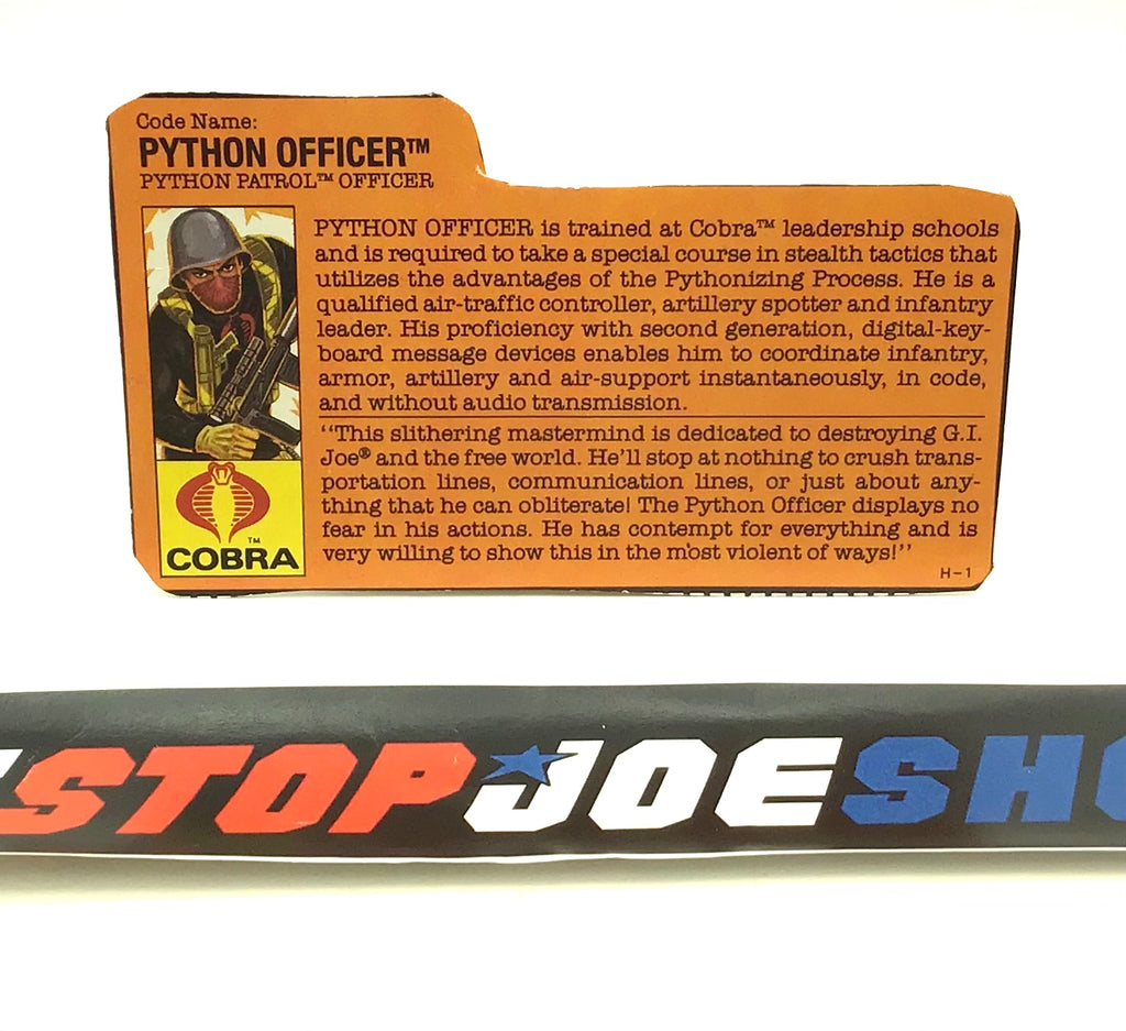 1989 VINTAGE ARAH PYTHON OFFICER V1 FILE CARD