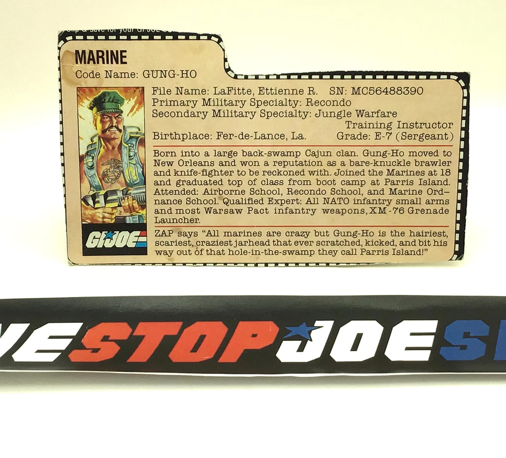 1983 VINTAGE ARAH G.I. JOE GUNG HO V1 FILE CARD (I)