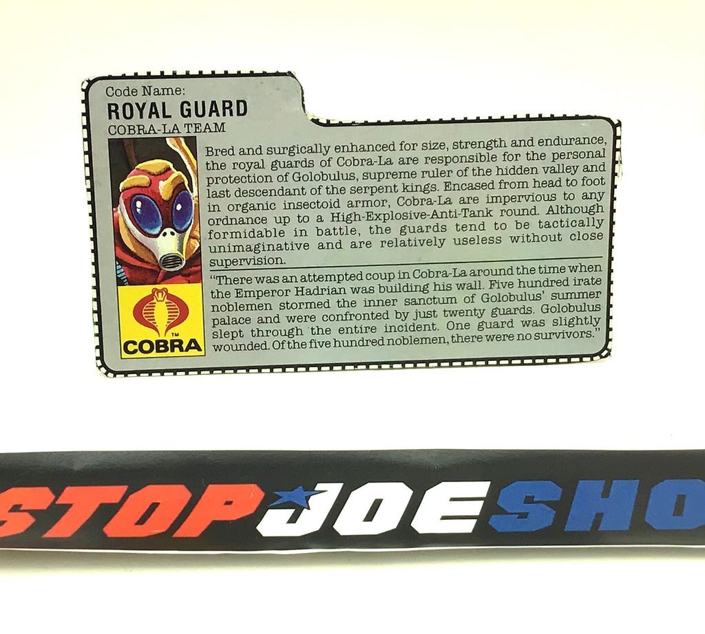 1987 VINTAGE ARAH ROYAL GUARD V1 FILE CARD (c)