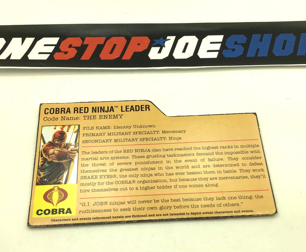 2008 25TH ANNIVERSARY COBRA RED NINJA LEADER V1 FILE CARD