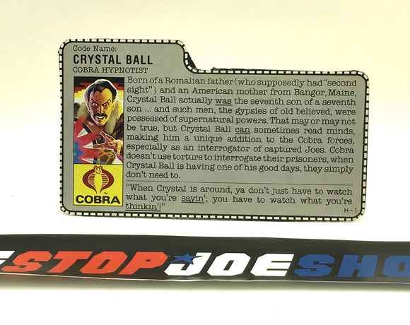 1987 VINTAGE ARAH CRYSTAL BALL V1 FRIDGE OFFER  FILE CARD (e)