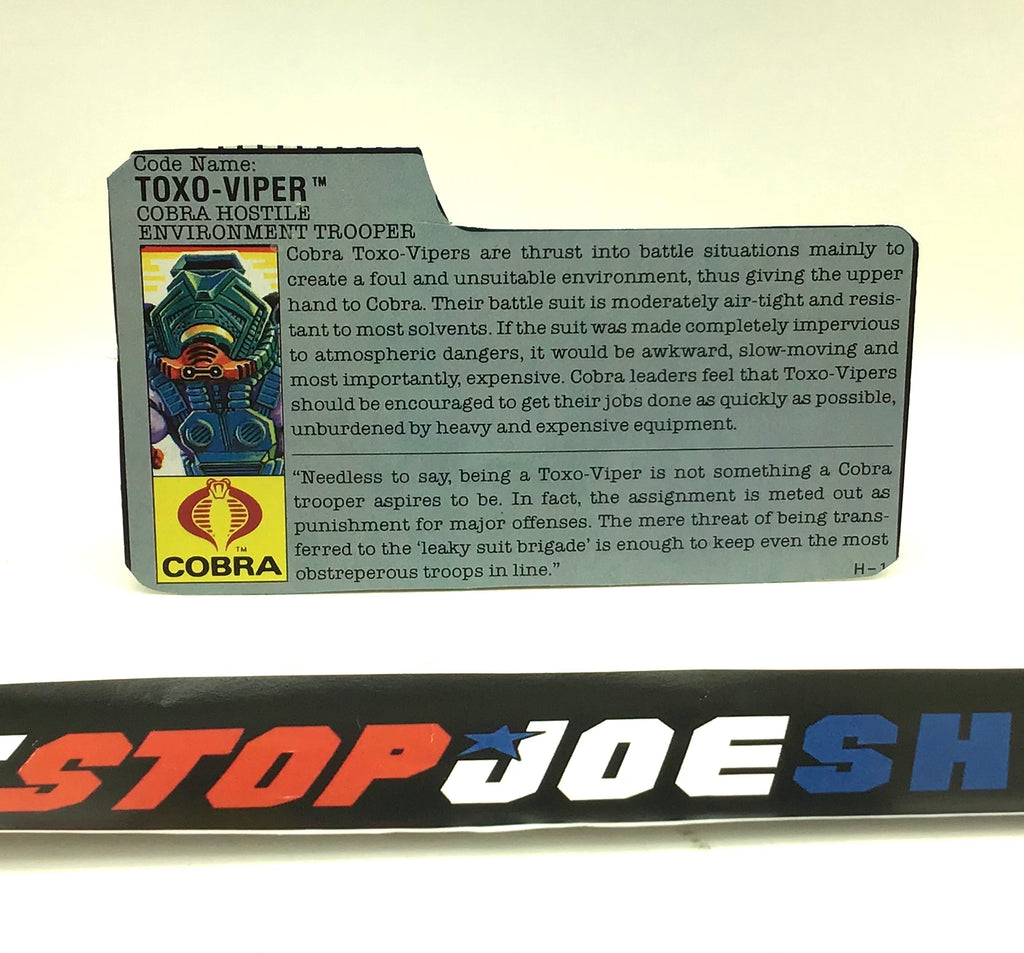 1988 VINTAGE ARAH TOXO-VIPER V1 FILE CARD (e)