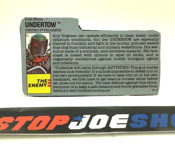 1990 VINTAGE ARAH UNDERTOW DESTRO’S FROGMEN V1 COMMAND RING OFFER FILE CARD