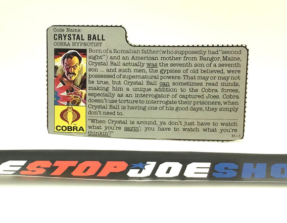 1987 VINTAGE ARAH CRYSTAL BALL V1 FRIDGE OFFER  FILE CARD (a)