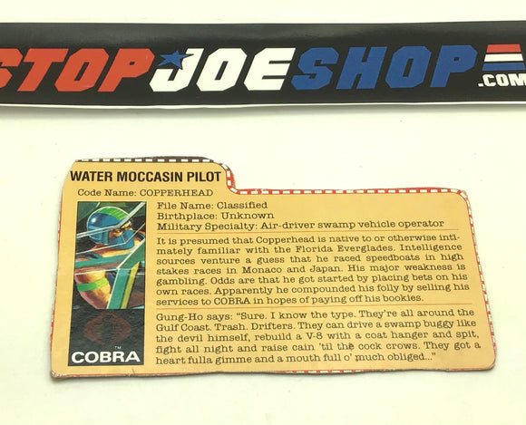 1984 VINTAGE ARAH COPPERHEAD V1 FILE CARD (b)