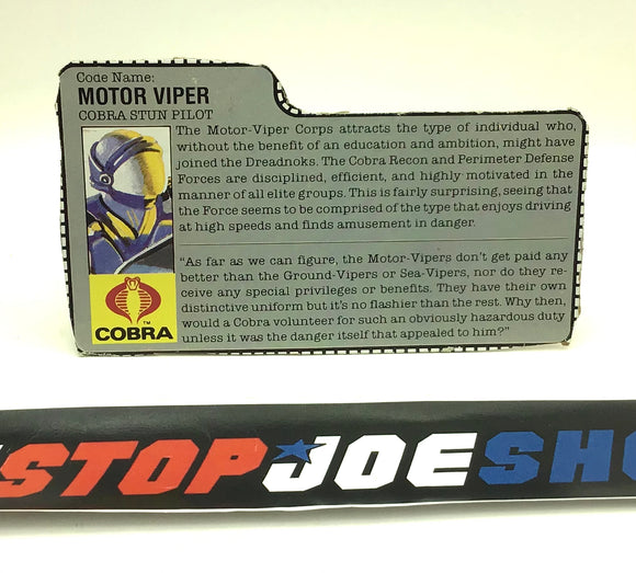 1986 VINTAGE ARAH MOTOR VIPER V1 FILE CARD (e)