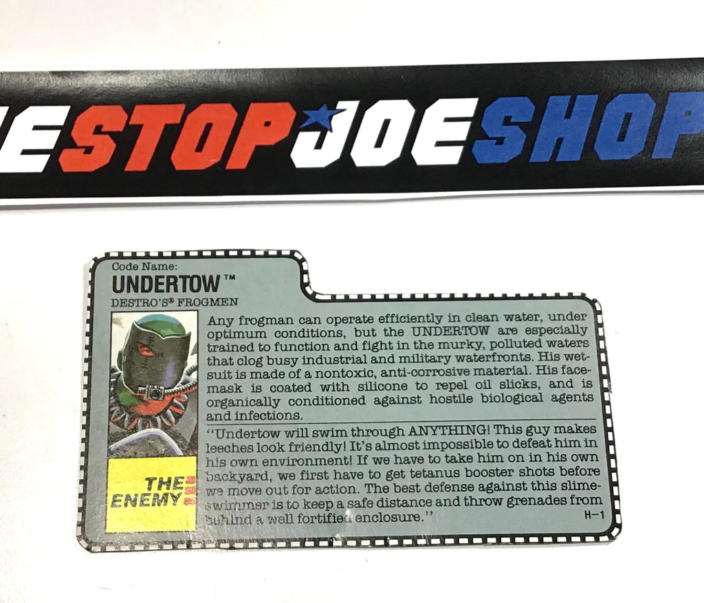 1990 VINTAGE ARAH UNDERTOW DETRO’S FROGMEN V1 FILE CARD