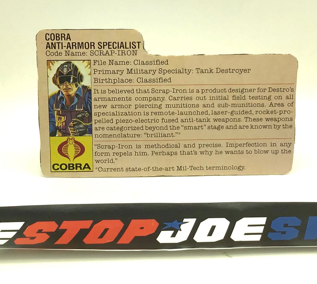 1984 VINTAGE ARAH SCRAP IRON V1 PEACH FILE CARD (f)