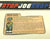 1982 VINTAGE ARAH G.I. JOE SHORT-FUZE V1 FILE CARD (k)