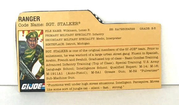 2007 25TH ANNIVERSARY STALKER V9 FILE CARD