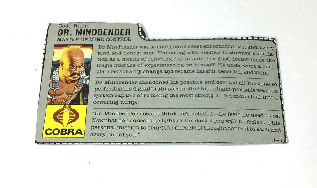 1986 VINTAGE ARAH DR. MINDBENDER V1 FILE CARD (a)